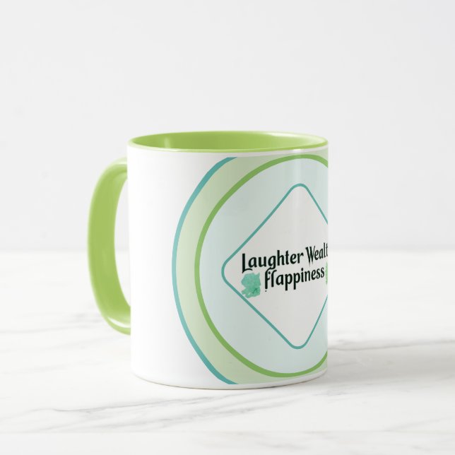 Lachen Wohlbefinden Tasse (Vorderseite Links)