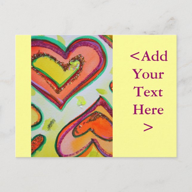 Lachen Zwei Herzen Postkarte (Vorderseite)