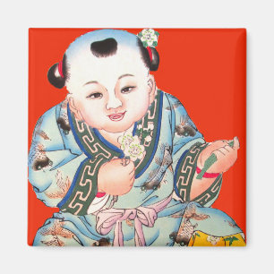 Lachend Chinesisch Neujahr Viel Glück Buddha Magnet