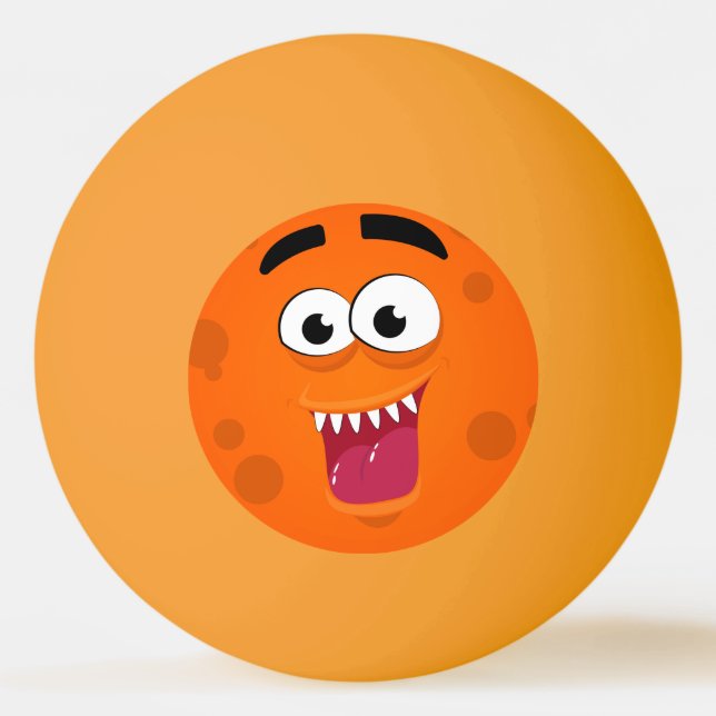 Lachend Orange Monster personalize Ping Pong Ball Tischtennisball (Vorderseite)