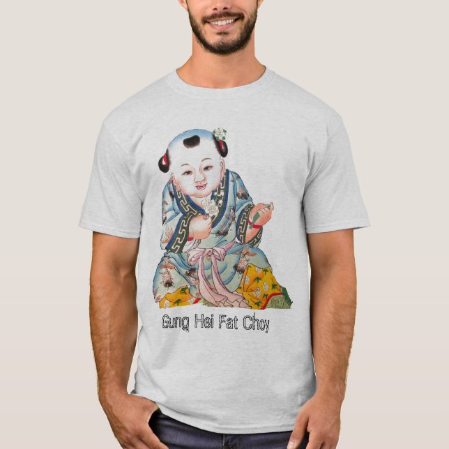 Lachend Viel Glück Buddha Chinesisch Neues Jahr T-Shirt (Vorderseite)