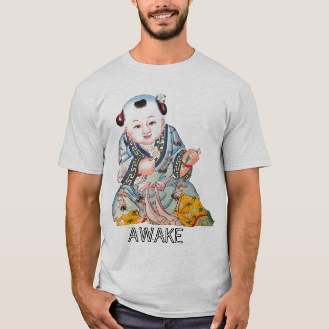 Lachende asiatische buddhistische Kunst viel T-Shirt (Vorderseite)