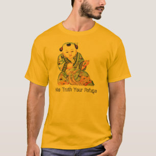 Lachende asiatische buddhistische Kunst viel T-Shirt