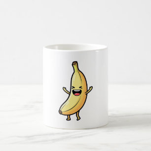 Lachende Banane – Süße Kawaii-Illustration Kaffeetasse