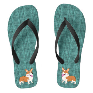 Lachende Corgis Flip Flops