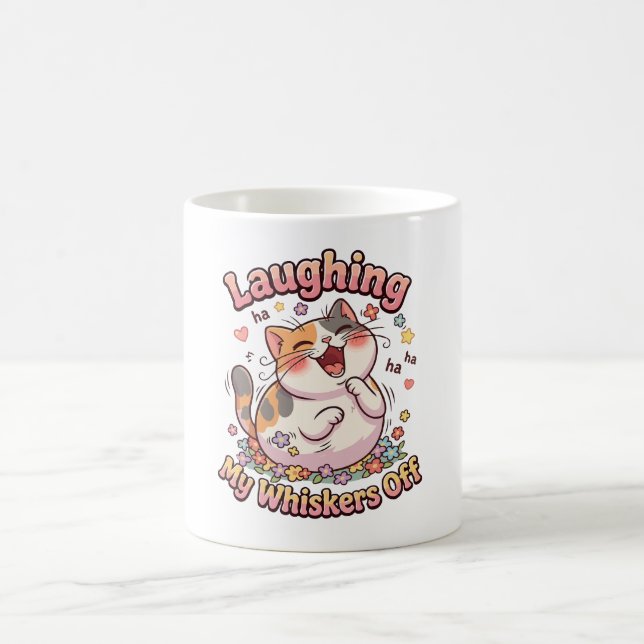  Lachende Katze Schnurrhaare Weg Kaffeetasse (Mittel)