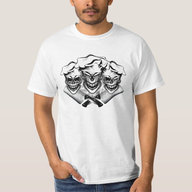 Lachende Kochs-Schädel T-Shirt (Vorderseite)