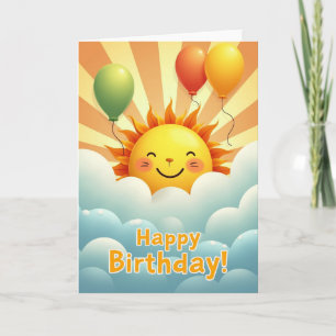 Lachende Sonnengrüße zum Geburtstag Karte