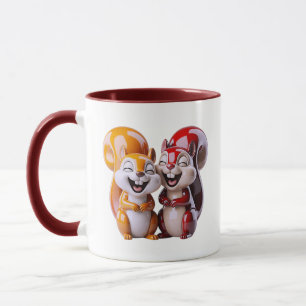 Lachende Streifenhörnchen-Freunde Süße Cartoon Tasse