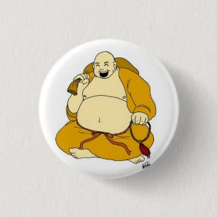 lachender Buddha Button