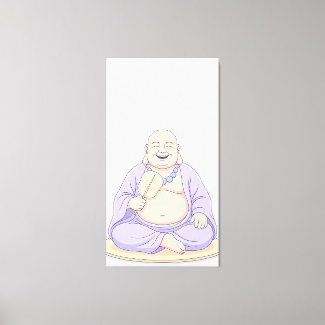 Lachender Buddha Leinwanddruck (Vorderseite)