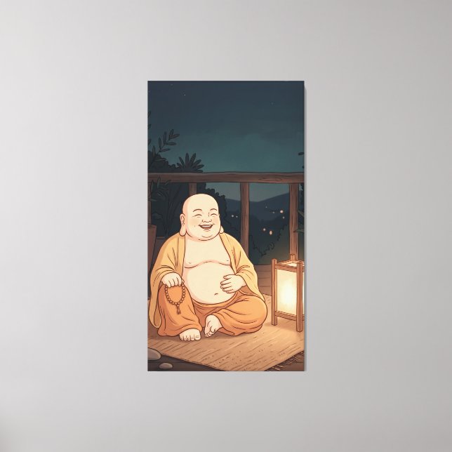 Lachender Buddha Leinwanddruck (Vorderseite)
