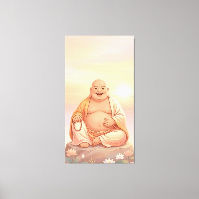 Lachender Buddha Leinwanddruck (Vorderseite)