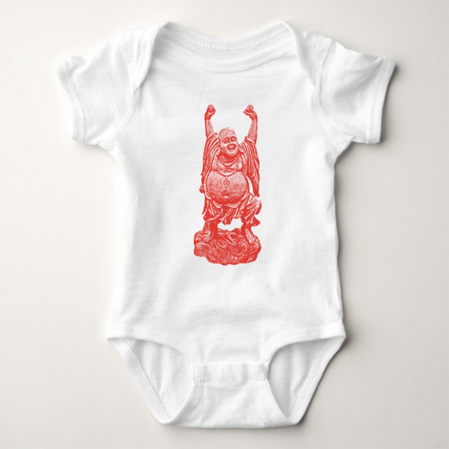 Lachender Buddha (rot) Baby Strampler (Vorderseite)