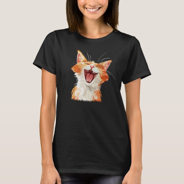 lachender Cat-T - Shirt (Vorderseite)