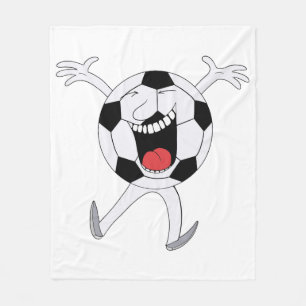 Lachender Fußball-Maskottchen Fleecedecke