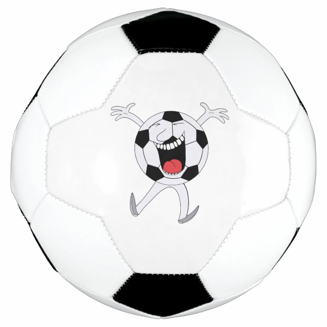 Lachender Fußball-Maskottchen Fußball (Vorderseite)