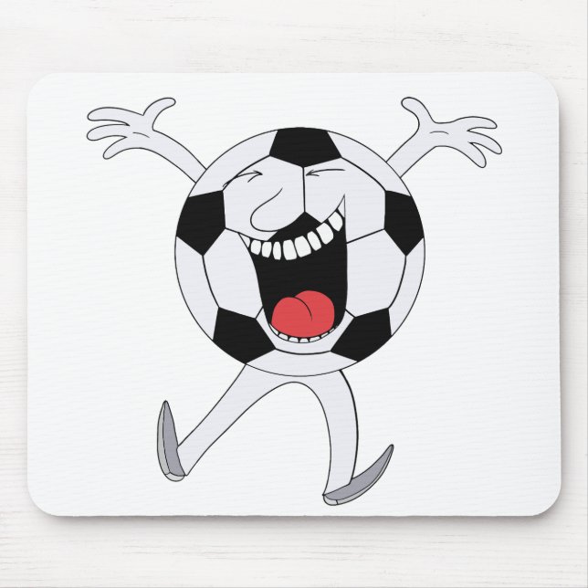 Lachender Fußball-Maskottchen Mousepad (Vorne)