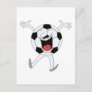 Lachender Fußball-Maskottchen Postkarte
