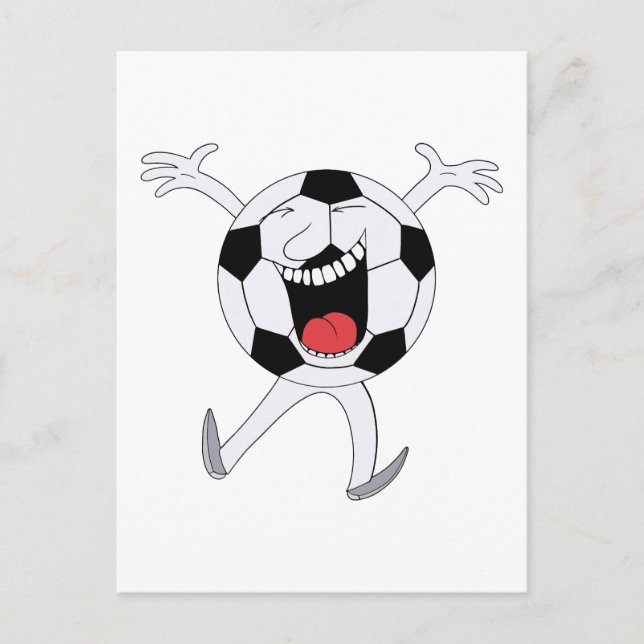 Lachender Fußball-Maskottchen Postkarte (Vorderseite)