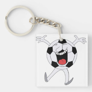 Lachender Fußball-Maskottchen Schlüsselanhänger
