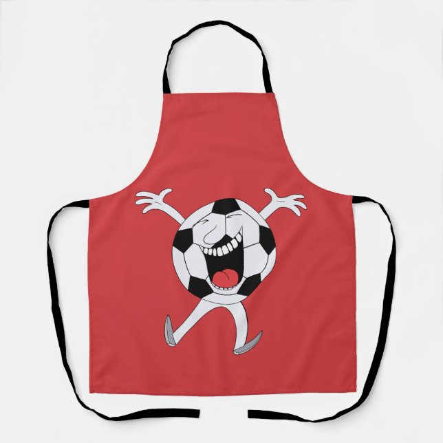 Lachender Fußball-Maskottchen Schürze (Vorderseite)