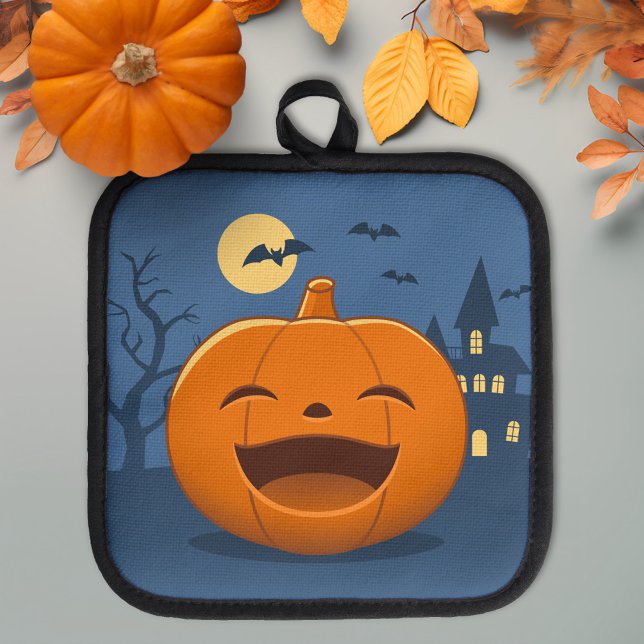 Lachender Halloween-Kürbis Topflappen (Von Creator hochgeladen)