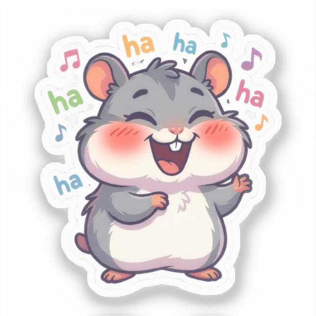 Lachender Hamster-Aufkleber Aufkleber (Vorderseite)