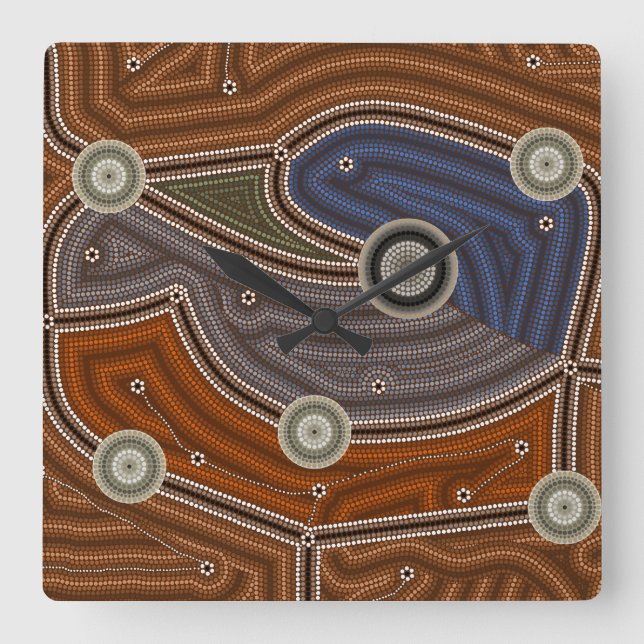 Lachender Hans oder Kookaburra Igloo Kühlbox Quadratische Wanduhr (Vorderseite)