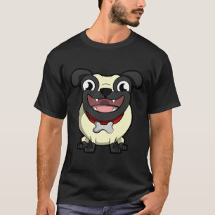 Lachender Pug Premium-Schaufel 468 T-Shirt