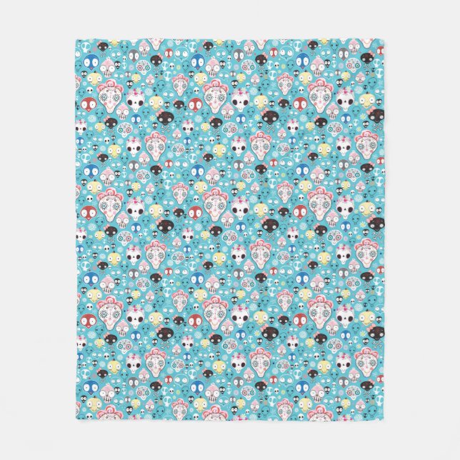 Lachender Schädel der Beschaffenheit Fleecedecke (Vorderseite)