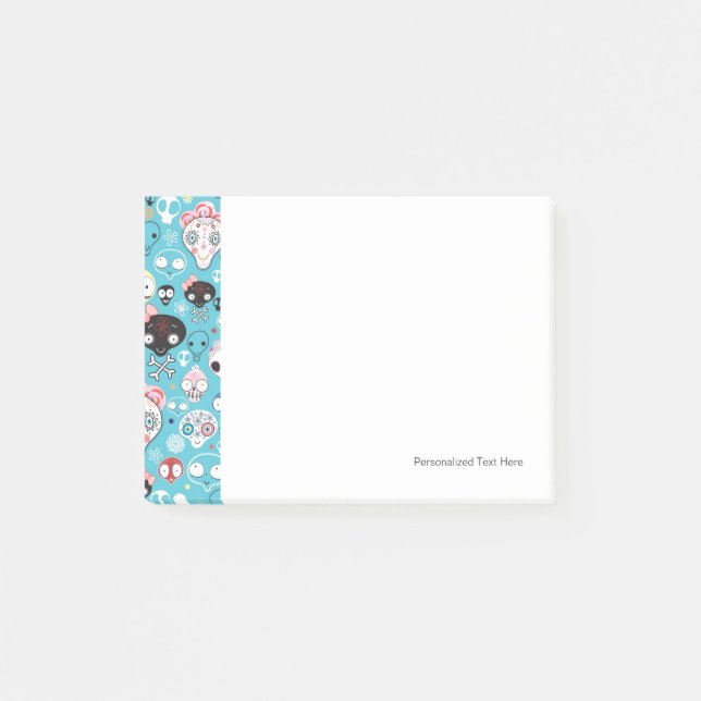 Lachender Schädel der Beschaffenheit Post-it Klebezettel (Vorderseite)