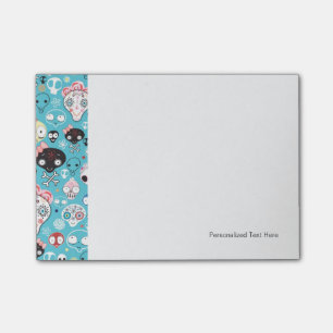 Lachender Schädel der Beschaffenheit Post-it Klebezettel