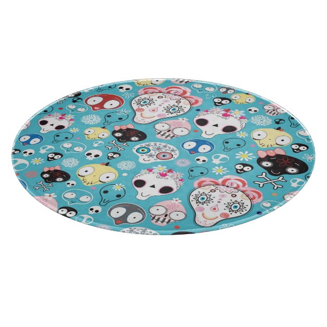 Lachender Schädel der Beschaffenheit Schneidebrett (Ecke)