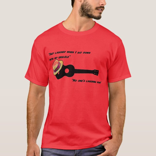 Lachender Ukulele T-Shirt (Vorderseite)
