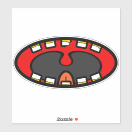 Lachender verrückter Mund Cartoon Aufkleber