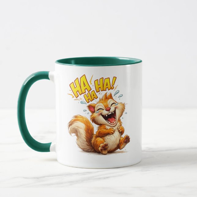 Lachendes Eichhörnchen Süße Cartoon-Illustration Tasse (Links)