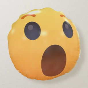 Lachendes Emoji-Gesicht lustig Rundes Kissen