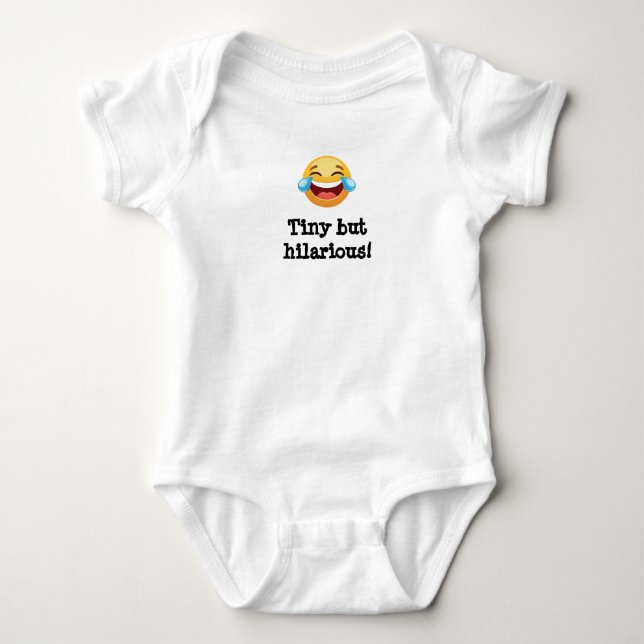 Lachendes Emoji Klein aber lustig! Baby Strampler (Vorderseite)