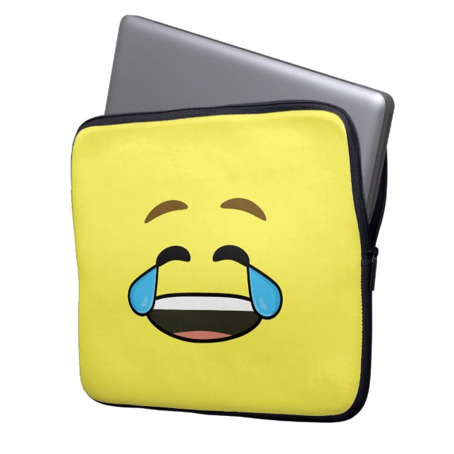 Lachendes Emoji Laptopschutzhülle (Vorderseite Links)