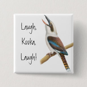 Lachendes Kookaburra Button