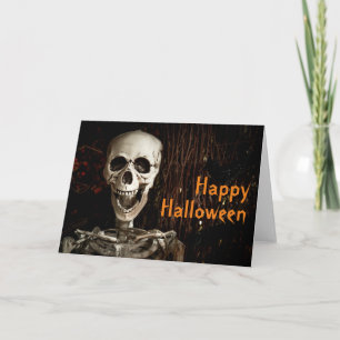 Lachendes Skelett Halloween individuell anpassbar Karte