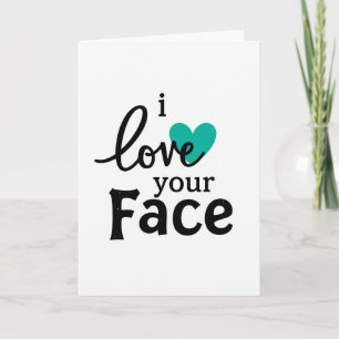 Lachhafte Grußkarte mit der Aufschrift 'Ich liebe Karte