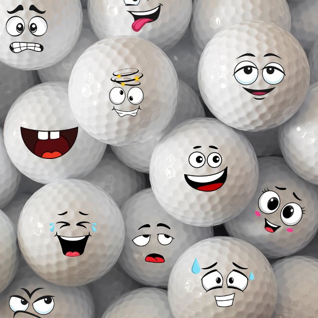 Laching Emoticon Golfball (Golf Balls Emotion Face)