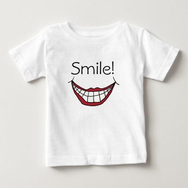 Lächle! Baby T-shirt (Vorderseite)