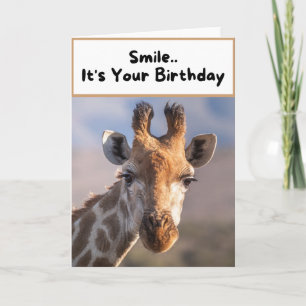 Lächle.. Es ist dein Geburtstag - Giraffe Karte