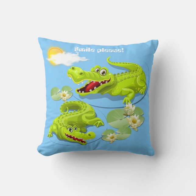 Lächle Krokodile! Kissen (Vorderseite)