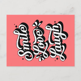 Lächle. Liebe. Lachen. /Postkarte Feiertagspostkarte