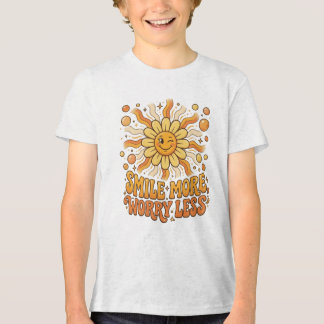 Lächle mehr, sorge dich weniger Retro-Sonnen-T-Shi Tri-Blend Shirt