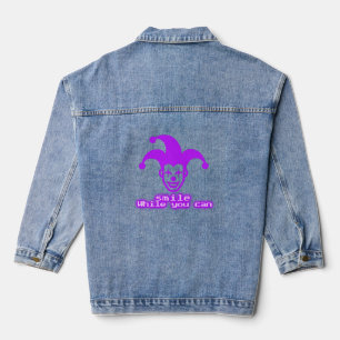 Lächle, solange du kannst _ Neon-Joker-Streetwear- Jeansjacke